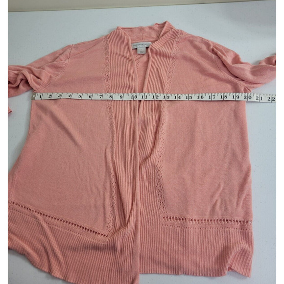 Christopher & Banks Pink Open Front Knit Cardigan Sweater Women's Size Large - Picture 4 of 8